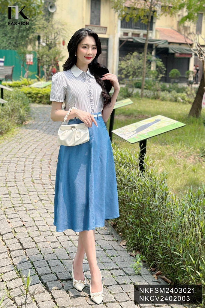 Áo Sơ Mi Nữ NK Fashion Công Sở Thiết Kế Cổ Điệu, Thời Trang, Chất Vải Nhập Hàn Cao Cấp NKFSM2403021  Trẻ Trung, Tôn Dáng