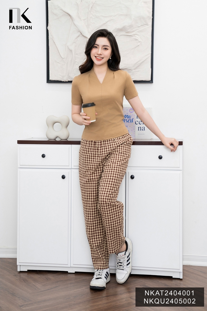 Quần Baggy Cạp Chun NK Fashion Công Sở Nữ Trẻ Trung Vải Mềm Mịn NKQU2405002