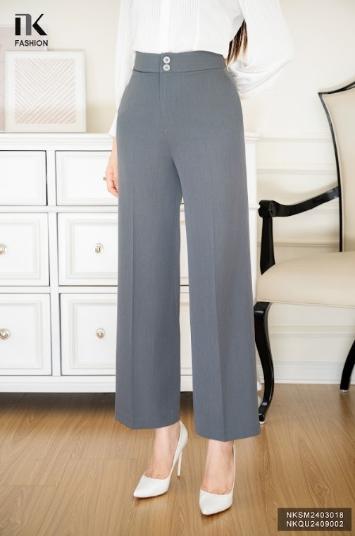 Quần Ống Đứng Basic NK FASHION Thời Trang Công Sở Sang Trọng, Thanh Lịch, Đứng Form NKQU2409002