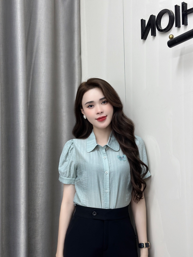 Áo Sơ Mi Cổ Sen Đính Nơ NK Fashion Trẻ Trung, Nữ Tính Cho Nàng Công Sở NKSM2404015
