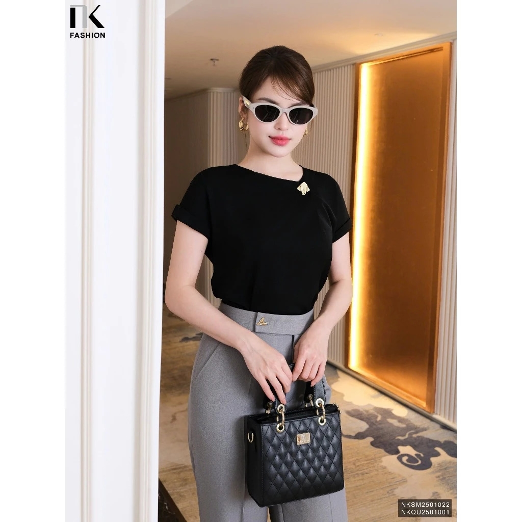Áo Sơ Mi Vai Chờm Xếp Cổ Trẻ Trung, Thanh Lịch Vải Mềm NKSM2501022