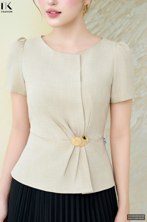 Sơ mi xếp kiểu điệu đà NKSM2503008