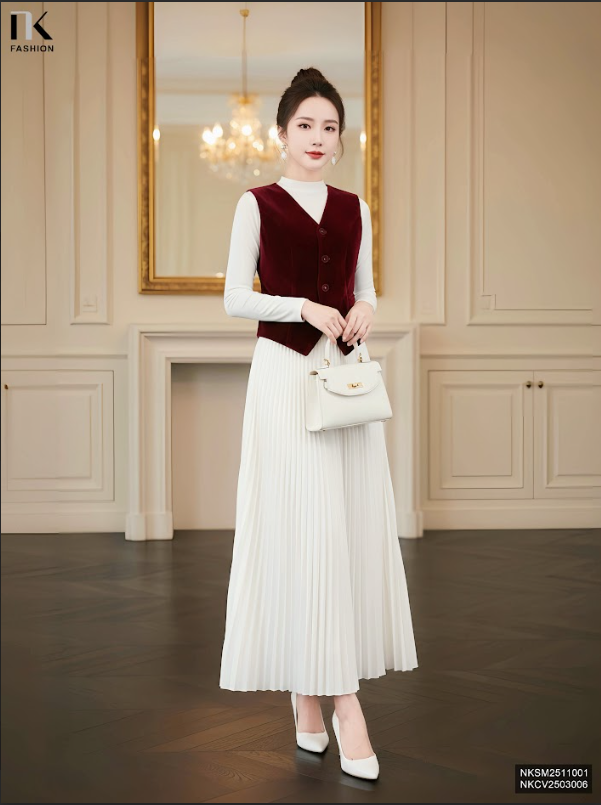 Áo Gile nhung cực sang, trẻ mà vẫn ấm áp NKSM2511001