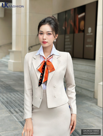 Áo Vest Nữ Công Sở 4 Cúc Croptop Thời Trang Hàn Quốc Cao Cấp Uk Fashion UKAK2210002 Dáng Ngắn Chất Liệu Cao Cấp