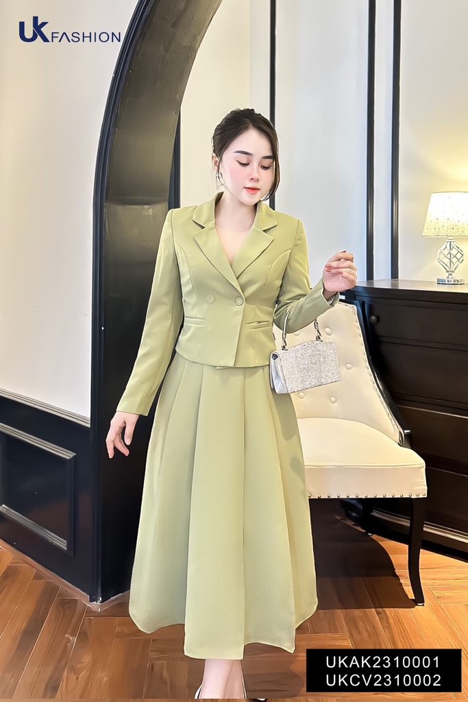 Áo Vest Túi 2 Cúc Bọc NK UKAK2310001 Fashion Thời Trang Công Sở Nữ Đẹp, Thanh Lịch, Sang Trọng, Thiết kế Vải Hàn Cao Cấp