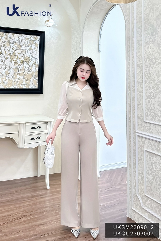Quần Dáng Xuông NK Fashion Thiết Kế Ống Rộng Kiểu Dáng Đơn Giản Thanh Lịch Chất Vải Thoáng Mát Mềm Mịn UKQU2303007