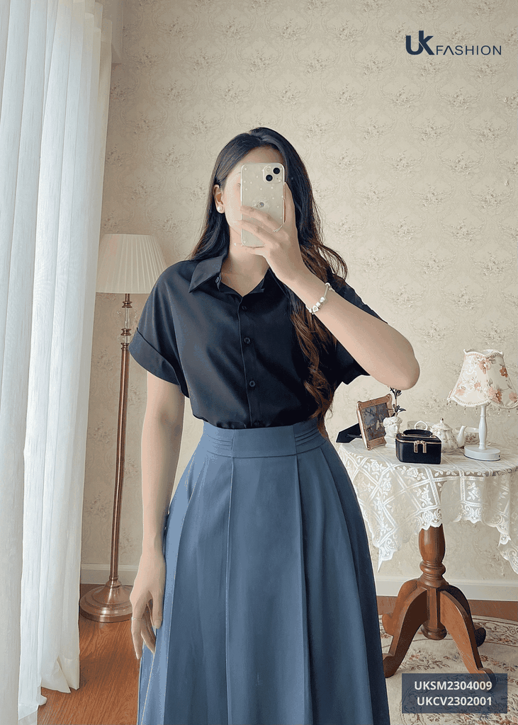 Áo Sơ Mi Nữ UK Fashion Cổ Đức Vai Chờm Chất Vải Mềm Mịn Thoáng Mát Phù Hợp Đi Làm Đi Chơi UKSM2304009