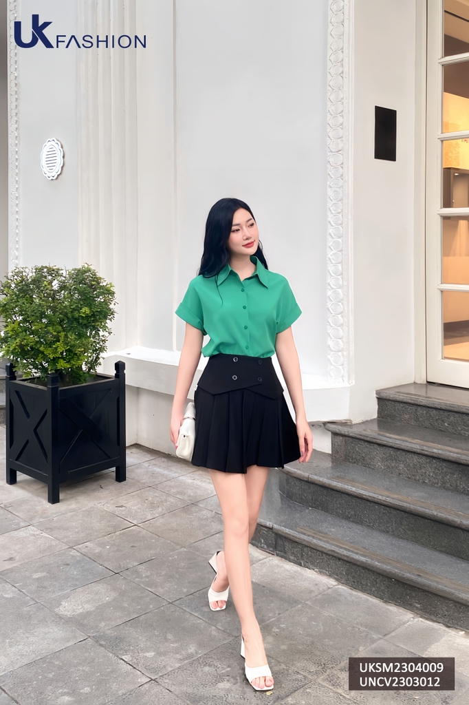 Chân Váy Xòe Xếp Bồng UK Fashion Chất Liệu Cao Cấp, Lên Form Đứng Dáng UNCV2303012