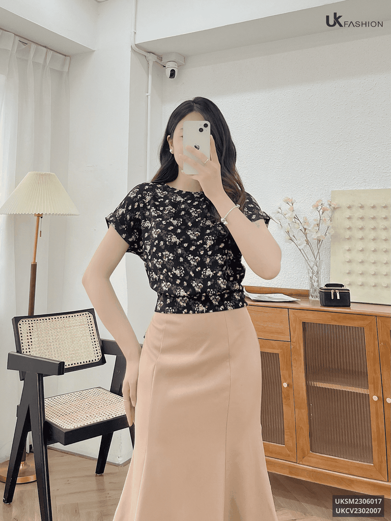 Áo Sơ Mi Nhúm Eo Bo Gấu Vai Chờm UK Fashion Chất Liệu Cao Cấp, Lên Form Đứng Dáng. trẻ trung cho các nàng công sở UKSM2306017