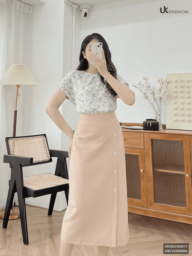 Áo Sơ Mi Nhúm Eo Bo Gấu Vai Chờm UK Fashion Chất Liệu Cao Cấp, Lên Form Đứng Dáng. trẻ trung cho các nàng công sở UKSM2306017