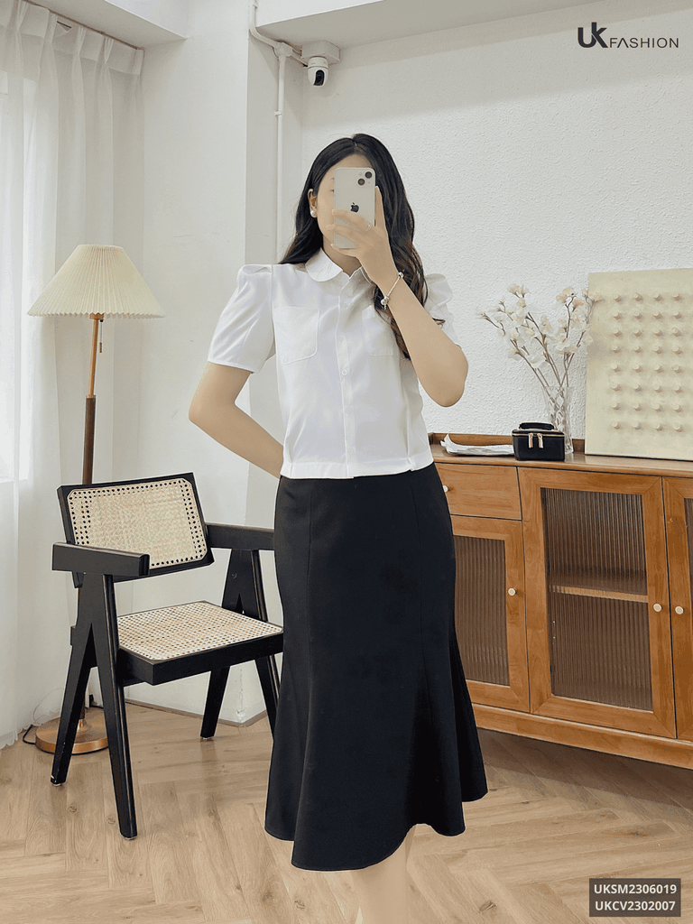 Áo Sơ Mi Cổ Sen Bẻ UK Fashion Chất Liệu Cao Cấp, Siêu Mềm Mại, Thoáng Mát UKSM2306019