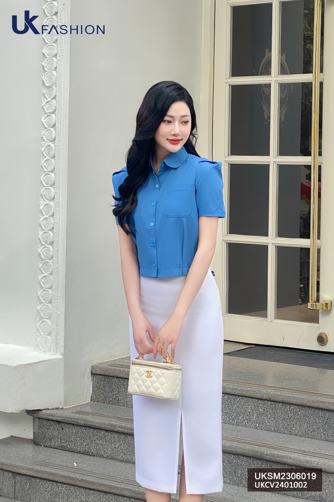 Áo Sơ Mi Cổ Sen Bẻ UK Fashion Chất Liệu Cao Cấp, Siêu Mềm Mại, Thoáng Mát UKSM2306019