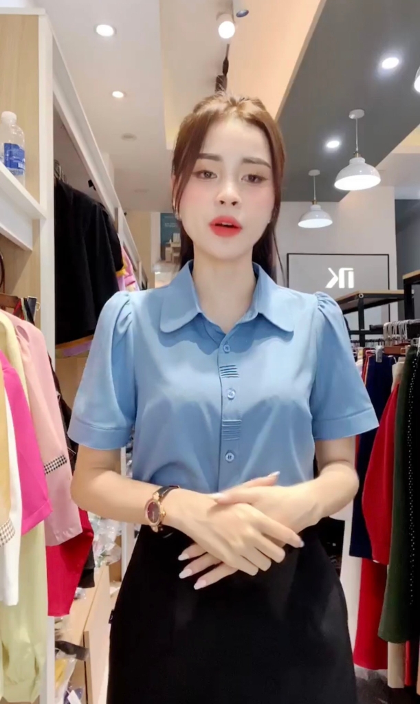 Áo Sơ Mi nữ UK Fashion cổ đức cọc tay mí nẹp, chất liệu lụa không nhăn UKSM2401016