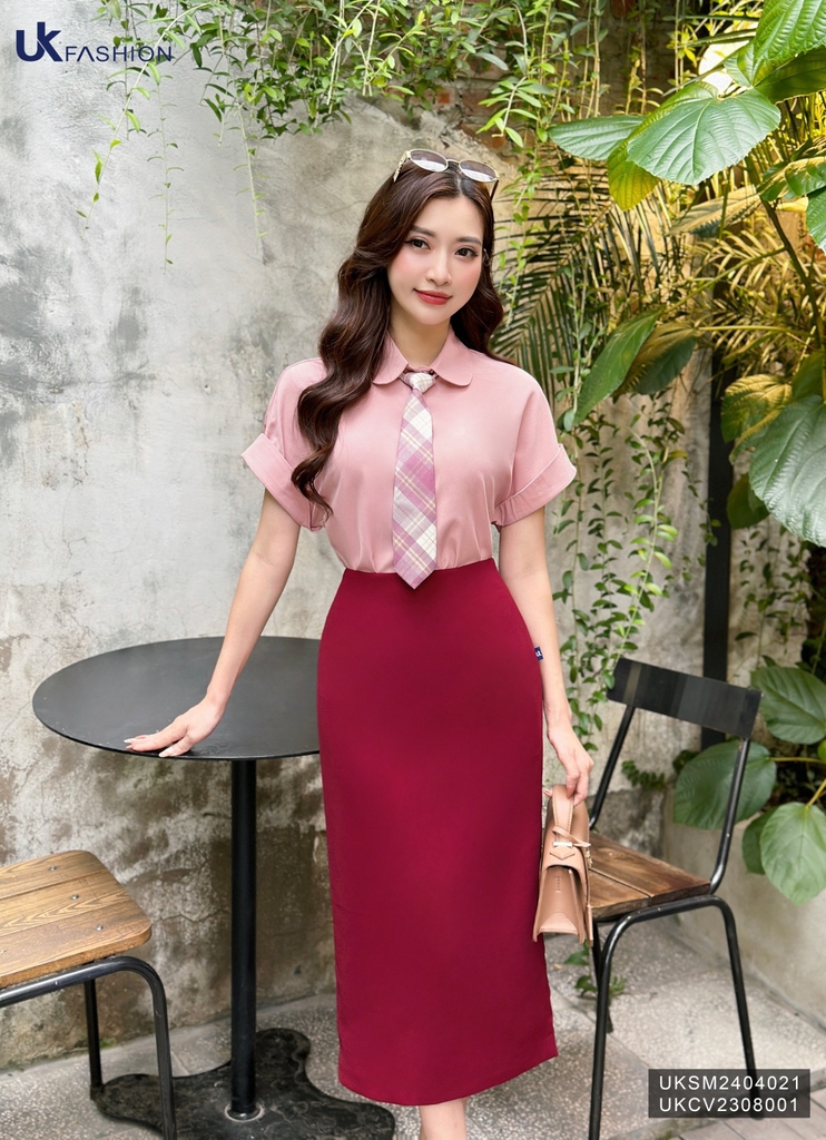 Áo Sơ Mi UK Fashion Cổ Sen Nhỏ Tay Chờm Thanh Lịch, Sang Trọng UKSM2404021
