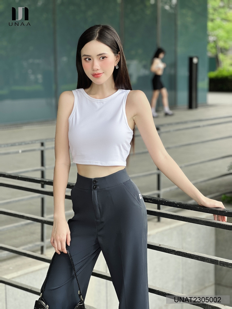 Quần Ống Rộng Nữ Cạp Cao Thết Kê Ống Suông Unaa Fashion Che Khuyết Điểm Cực Tốt, Dễ Dàng Mix & Match Đồ UNQU2304006