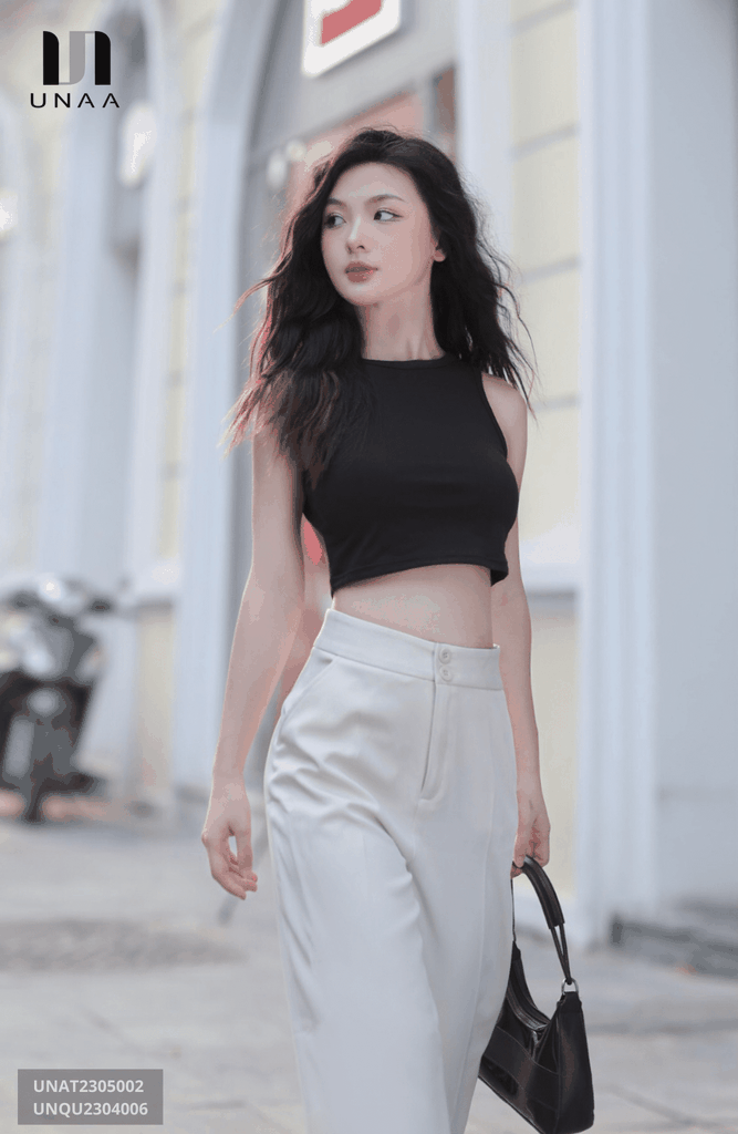 Quần Ống Rộng Nữ Cạp Cao Thết Kê Ống Suông Unaa Fashion Che Khuyết Điểm Cực Tốt, Dễ Dàng Mix & Match Đồ UNQU2304006