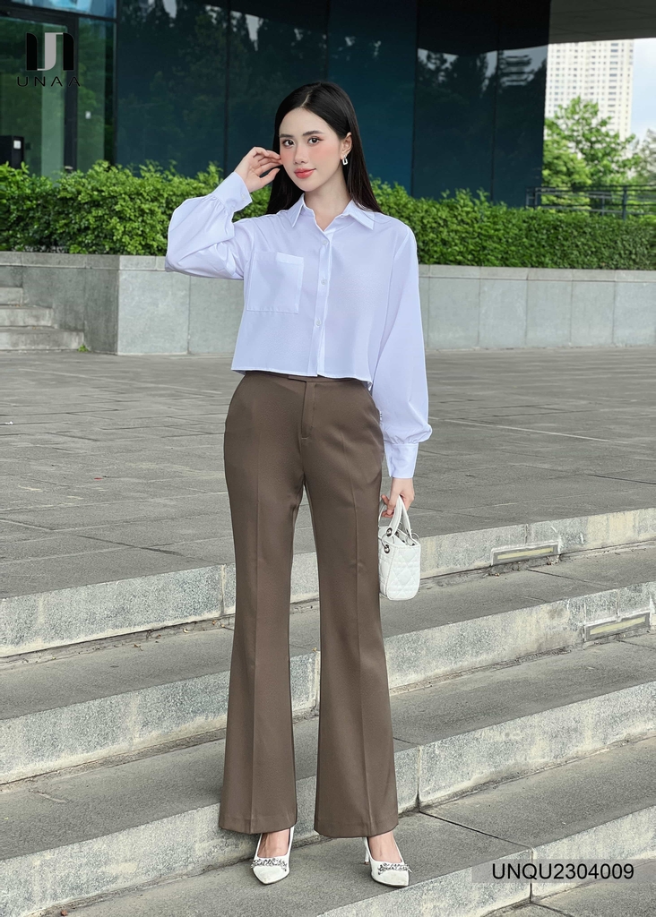 Quần Ống Loe Nữ Cạp Cao Dáng Dài, Quần Legging Nữ Kiểu Ôm Ống Loe Công Sở Đi Học Form Xinh Tôn Dáng Unaa UNQU2304009