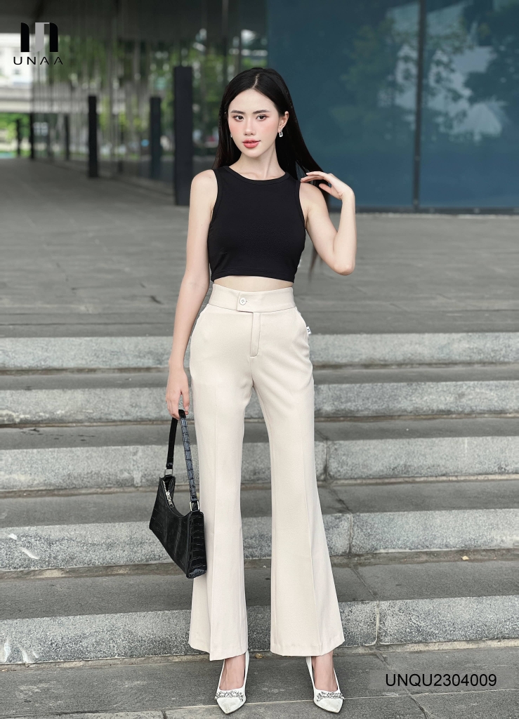 Quần Ống Loe Nữ Cạp Cao Dáng Dài, Quần Legging Nữ Kiểu Ôm Ống Loe Công Sở Đi Học Form Xinh Tôn Dáng Unaa UNQU2304009