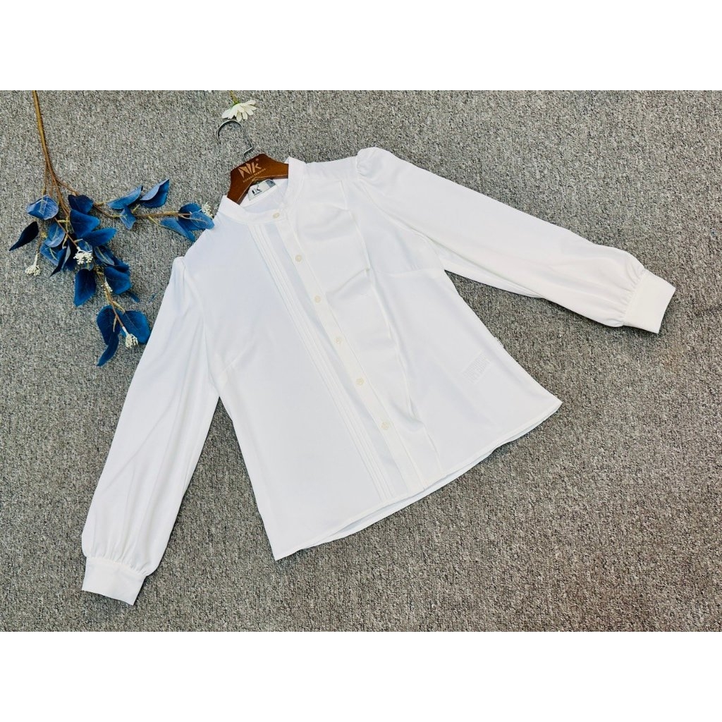 Áo Sơ Mi Cổ Tàu Bèo Dọc Thân NK Fashion Tiểu Thư, Nữ Tính Thời Trang NKSM2309003