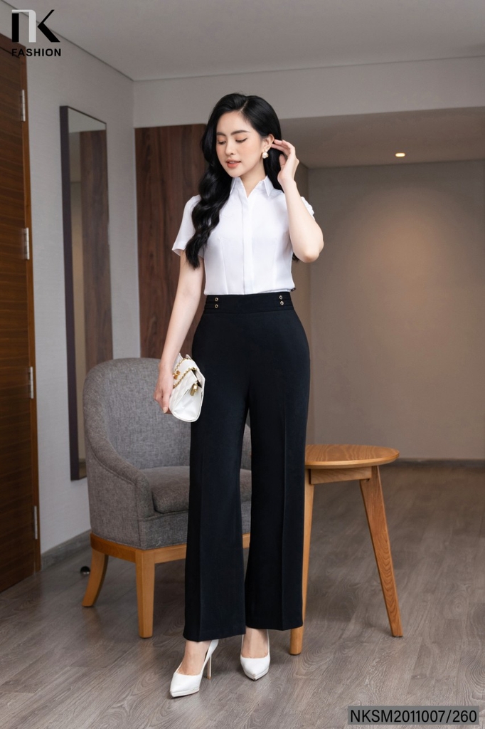 Áo Sơ Mi Cổ Đức Cộc Tay Dáng Cơ Bản nhiều màu sắc, phù hợp nhiều kiểu dáng NKSM2011007