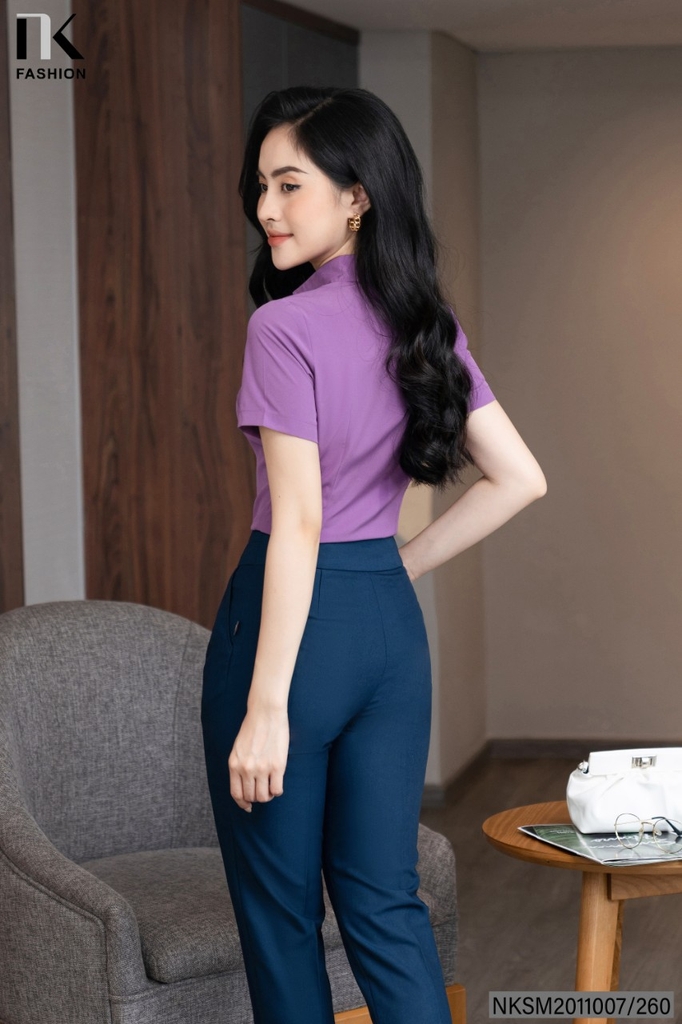 Áo Sơ Mi Cổ Đức Cộc Tay Dáng Cơ Bản nhiều màu sắc, phù hợp nhiều kiểu dáng NKSM2011007