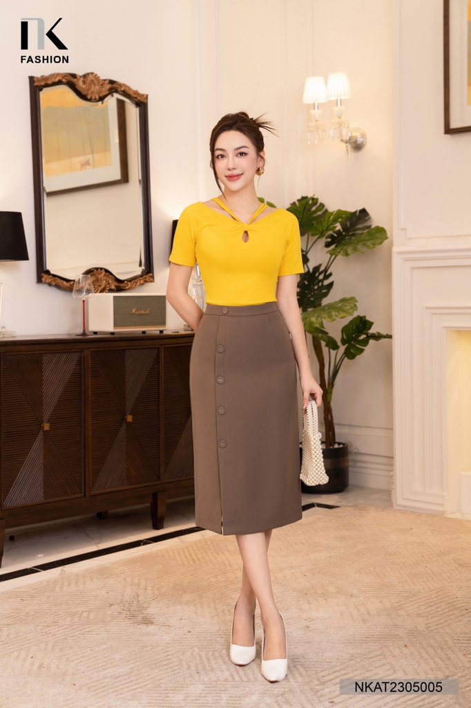 Áo Thun Nhún Dây NK Fashion Trẻ Trung, Chất Liệu Mềm Mại, Thoáng Mát NKAT2305005