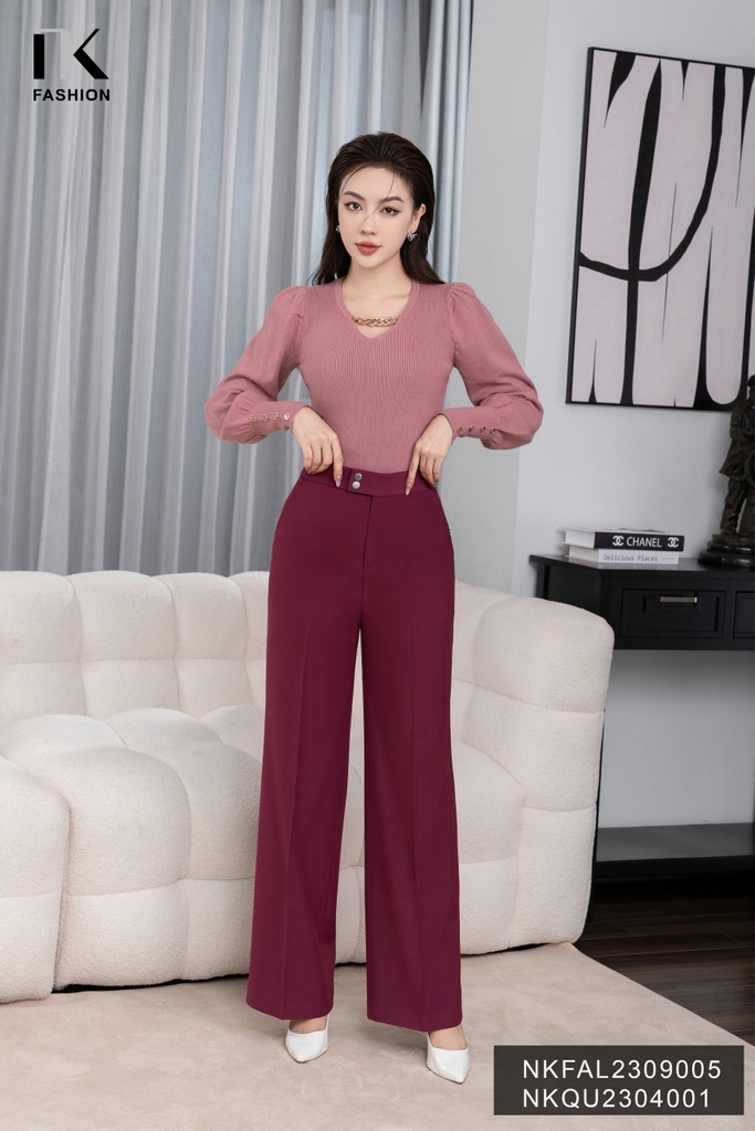 Áo Len dài Tay NK Fashion Phụ Kiện Xích Trendy NKFAL2309005