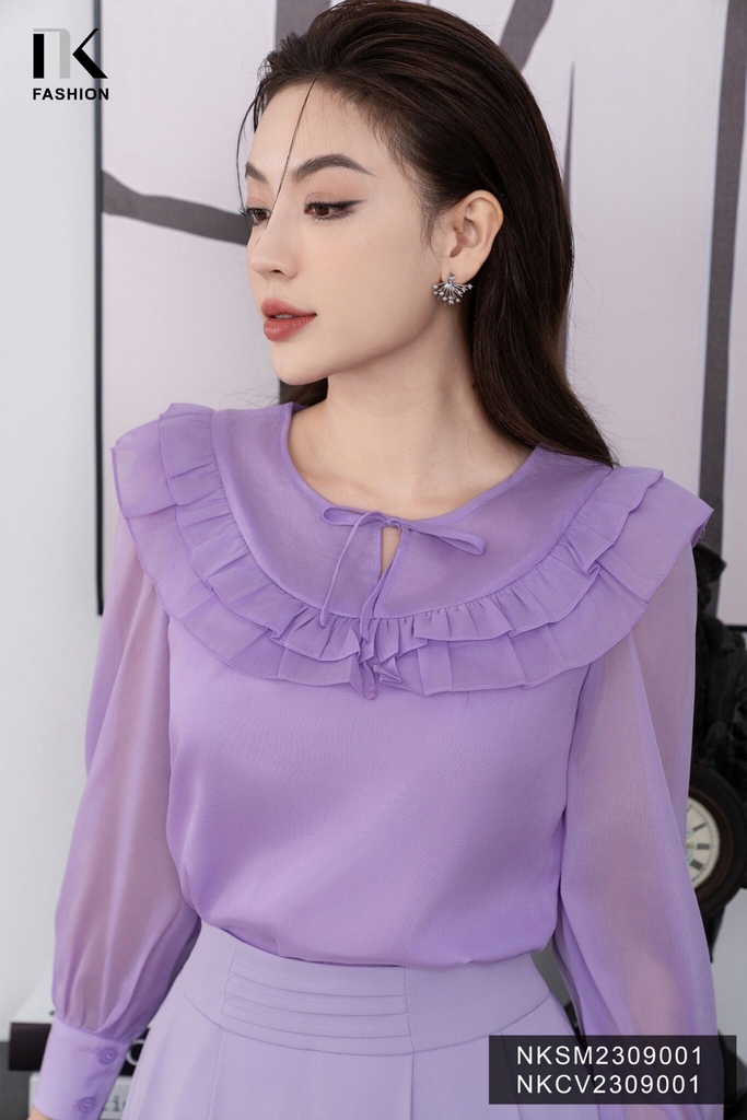 Áo Sơ Mi Dài Tay Tơ Bèo Kép NKSM2309001