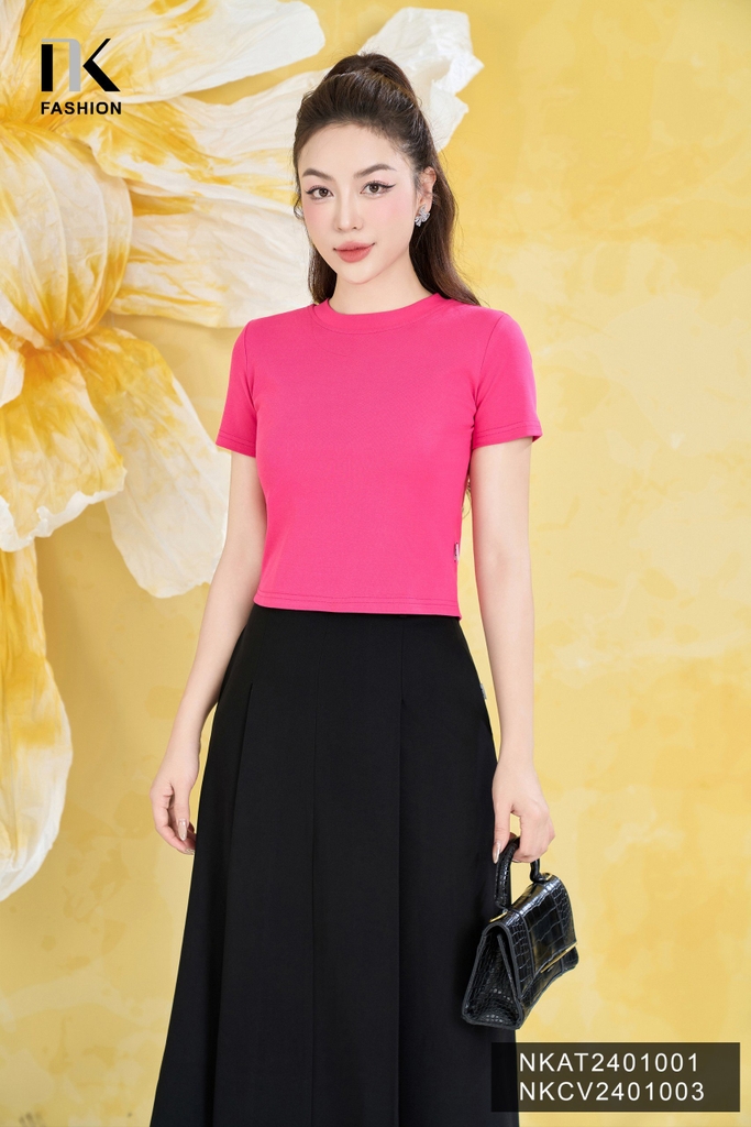 NK Fashion Áo Thun Croptop Trẻ Trung, Thoải Mái NKAT2401001