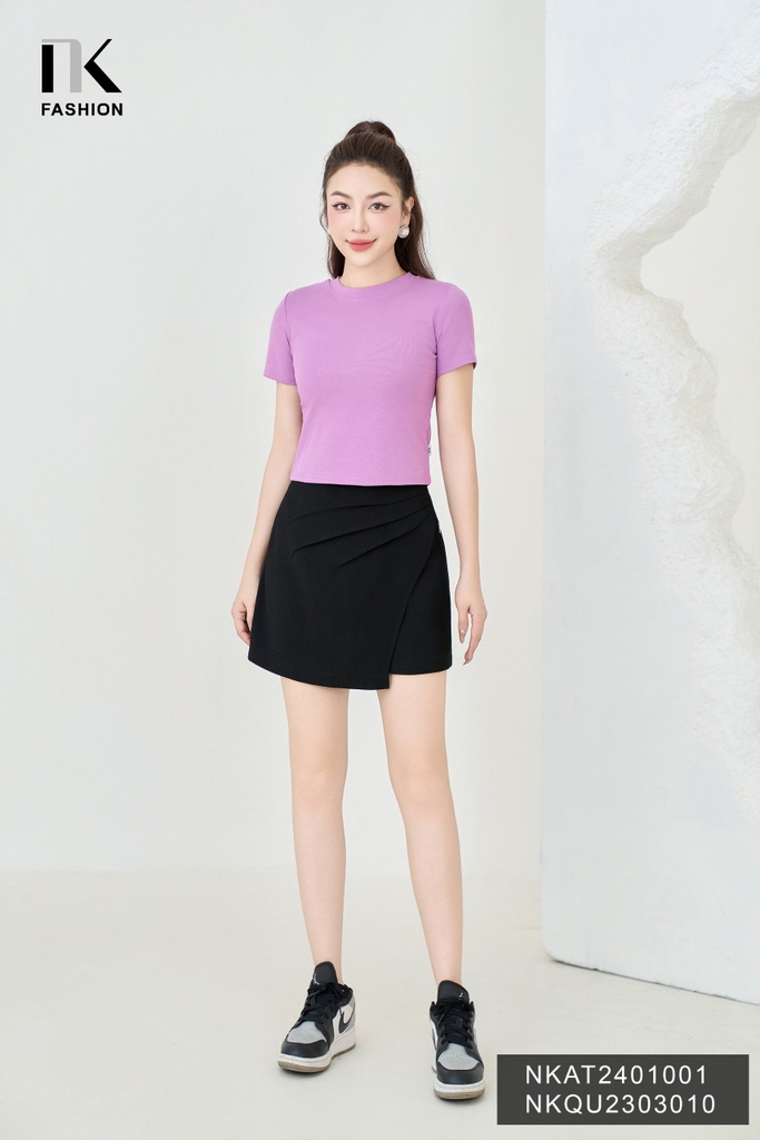 NK Fashion Áo Thun Croptop Trẻ Trung, Thoải Mái NKAT2401001
