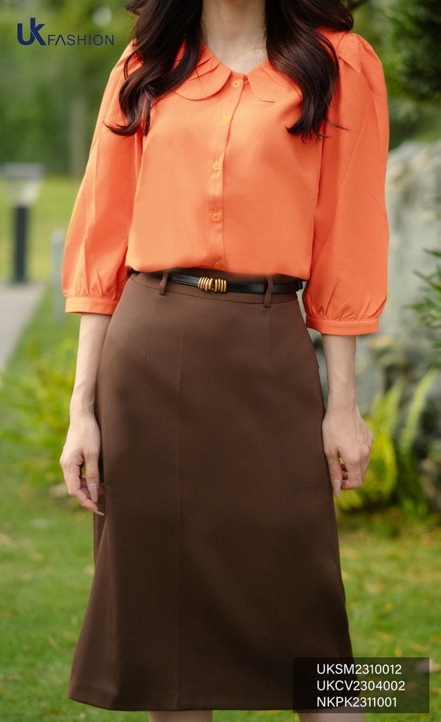 Sơ mi cổ xen xếp tay lỡ UK Fashion Thời Trang Công Sở Nữ Thanh Lịch, Style Hàn Quốc,chất liệu Cao Cấp UKSM2310012