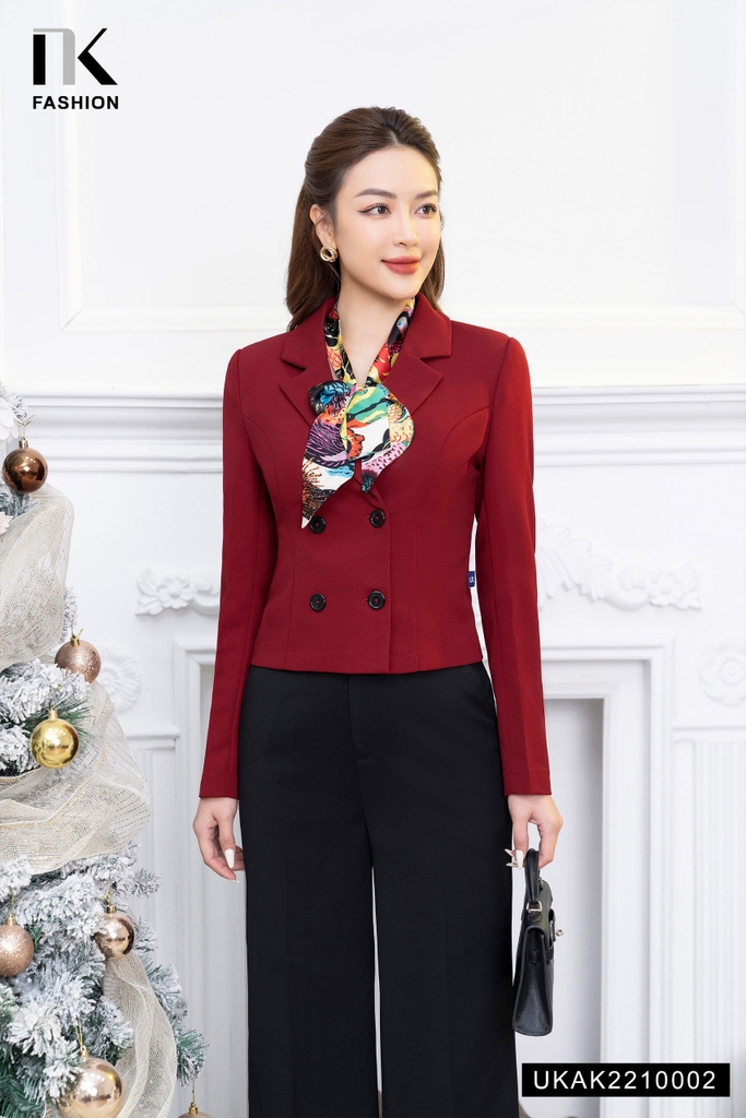 Áo Vest Nữ Công Sở 4 Cúc Croptop Thời Trang Hàn Quốc Cao Cấp Uk Fashion UKAK2210002 Dáng Ngắn Chất Liệu Cao Cấp