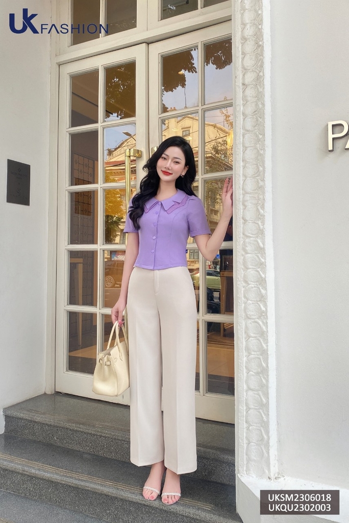 Quần Ống Rộng UK FASHION Thiết Kế Cạp Cao Tôn Dáng Phong Cách Công Sở Chất Vải Nhập Hàn Cao Cấp UKQU2302003