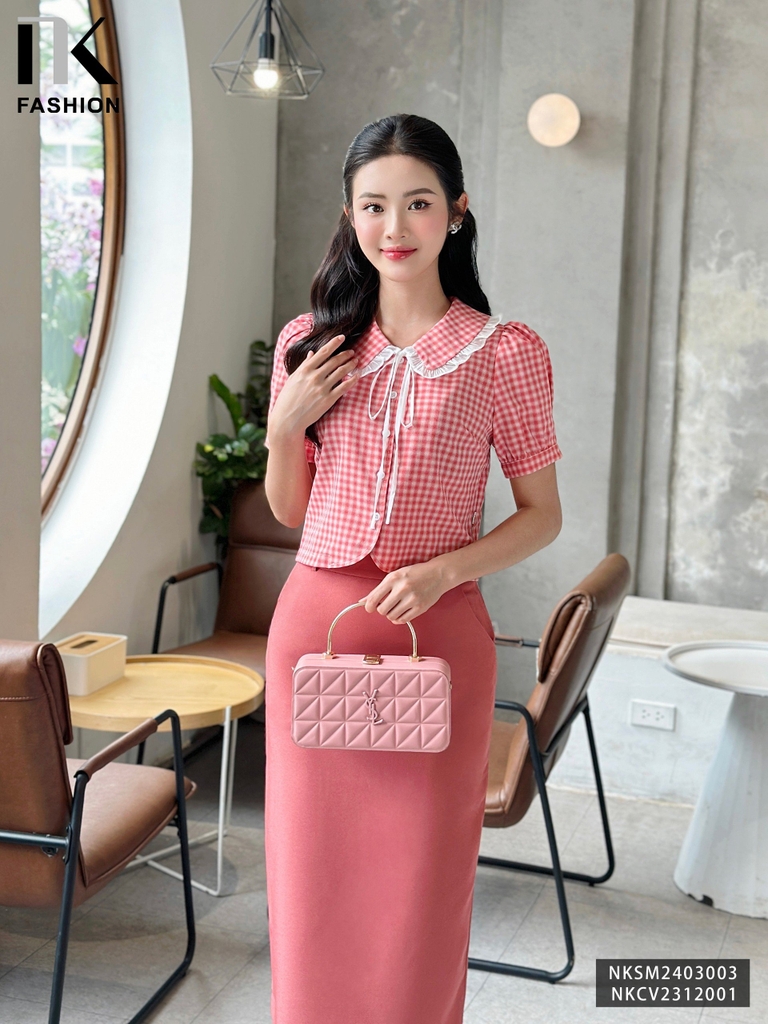 Áo Sơ Mi NK Fashion Cổ Sen Bèo Dịu Dàng, Nữ Tính NKSM2403003