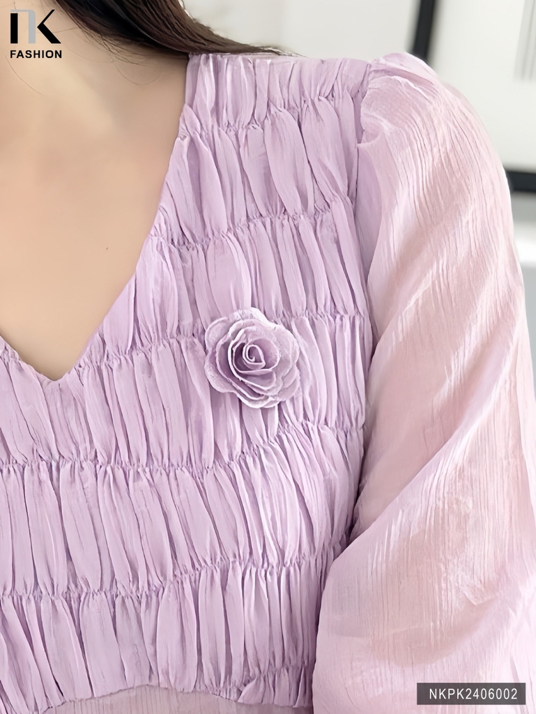 NK FASHION Cài áo hoa hồng ánh nhũ xinh xắn, duyên dáng MKPK2406002