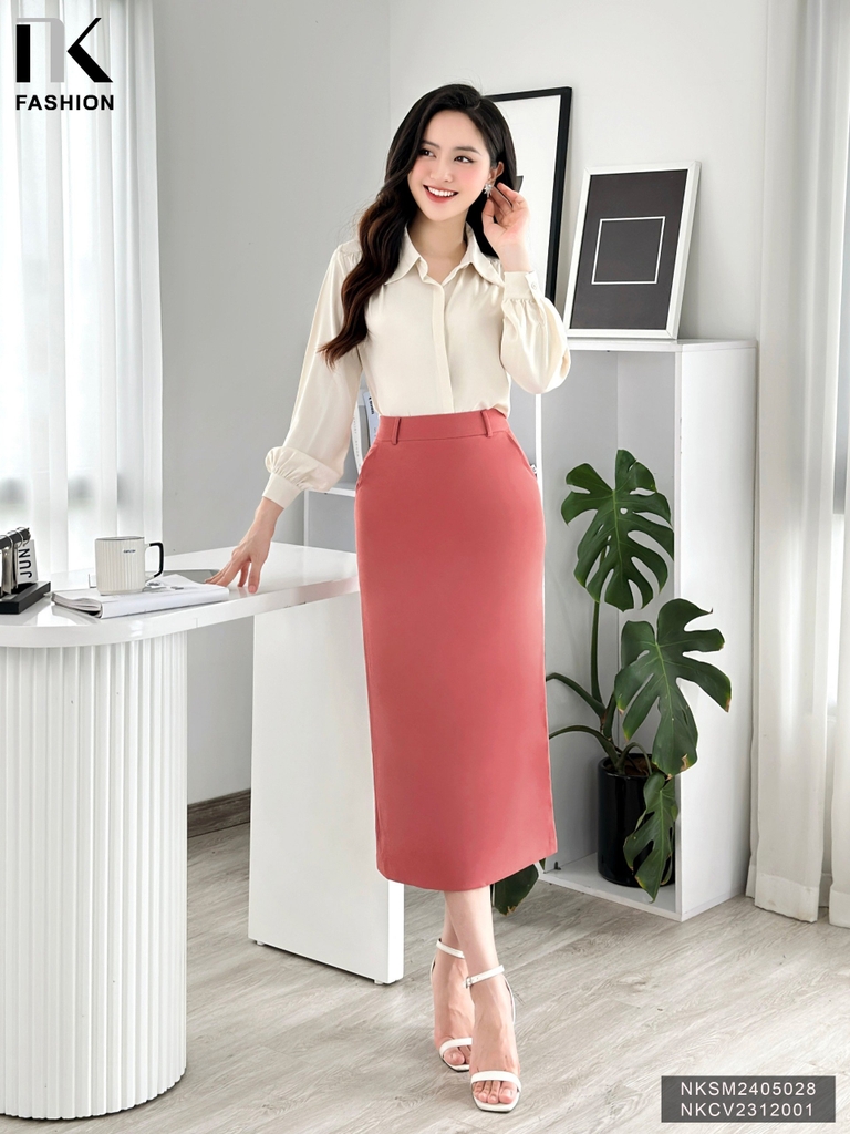 Chân Váy Bút Chì Suông Dài, Thanh Lịch NKCV2312001