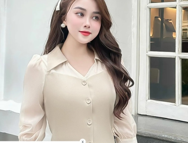 Áo Sơ Mi Là Cổ V Phối Tơ UKSM2309012 NK Fashion Công Sở Nữ Đẹp, Thanh Lịch, Cuốn Hút, Thiết kế Cao Cấp, Vải Thoáng Mát