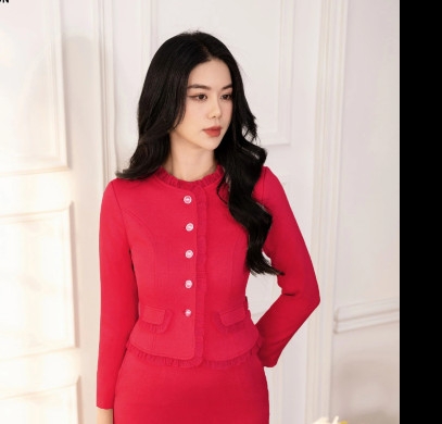 Áo Kí Giả Bèo Nẹp, 2 Nắp Túi, Thiết Kể Tiểu Thư Sang Chảnh NKAK2311011 ( Ko kèm CV + PK)