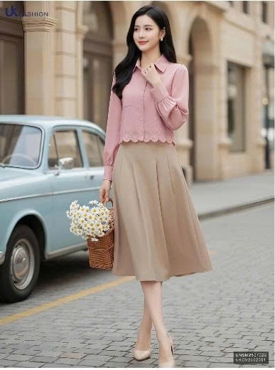 Áo Sơ Mi Cổ Đức Dài Tay Ren Gấu Unaa Fashion Thời Trang Công Sở Nữ Thanh Lịch Vải Mềm Mịn UNSM2507029