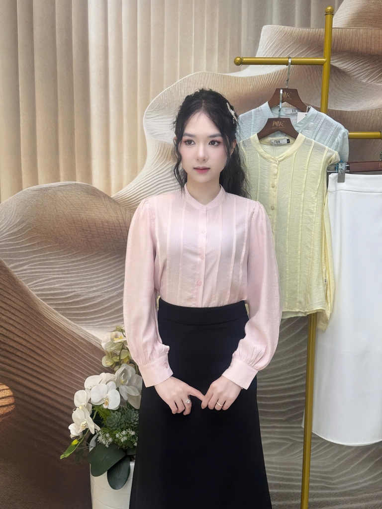 Sơ mi tơ cổ tàu kiểu cách UNSM2508011