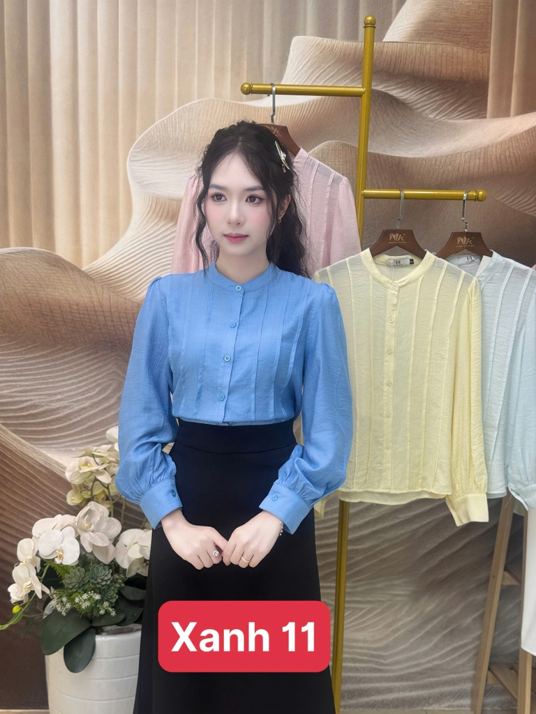 Sơ mi tơ cổ tàu kiểu cách UNSM2508011