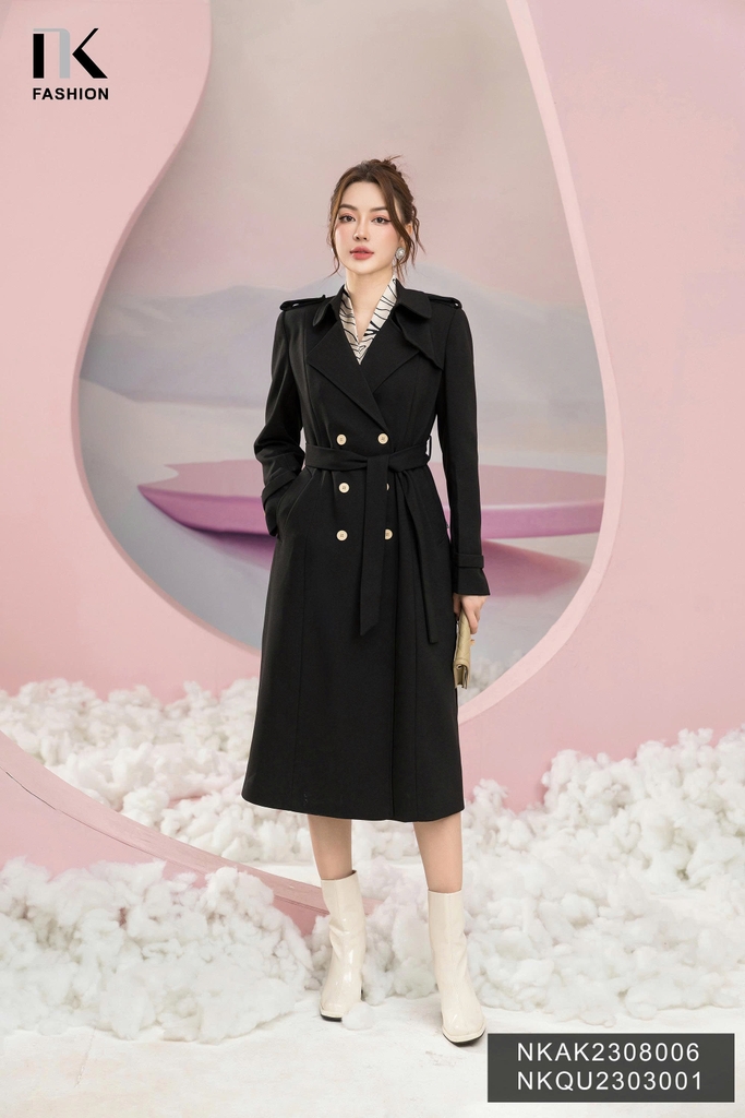 Áo Mangto 6 cúc nẹp dáng dài NKAK2308006