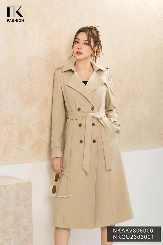 Áo Mangto 6 cúc nẹp dáng dài NKAK2308006