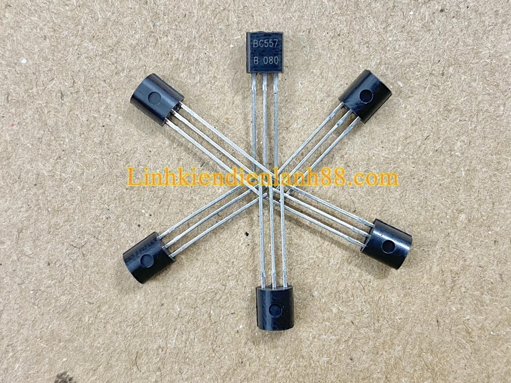 Transistor, BC557ATA, PNP -100 mA -45 V TO-92, 3 pin, 10 MHz, Simple RS