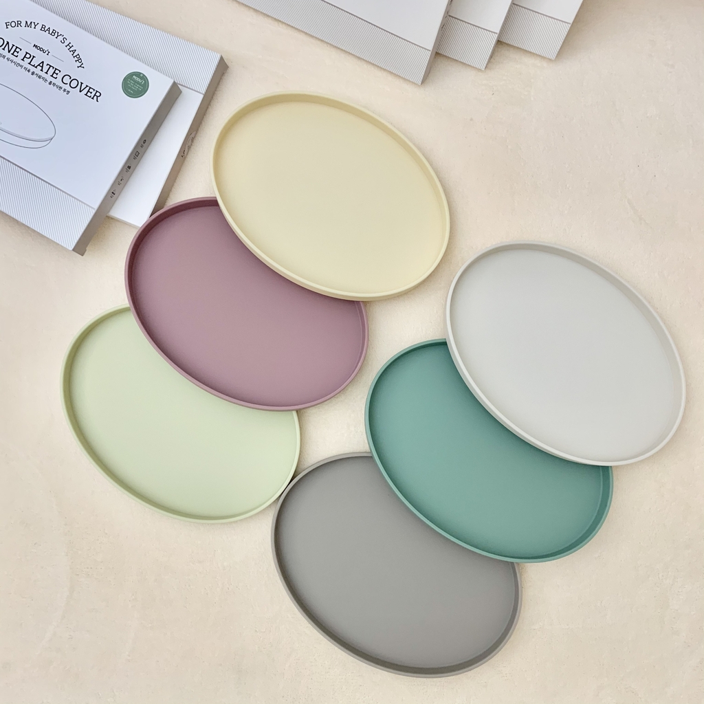 Nắp kiêm đĩa khay size to cho bé silicon PLATE COVER cao cấp chính hãng Bluemama Hàn Quốc