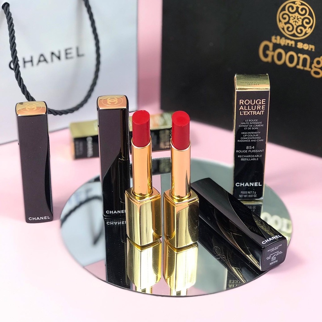 Son Chanel 357 Rouge Màu Đỏ Tươi Rouge Allure Velvet Camélia