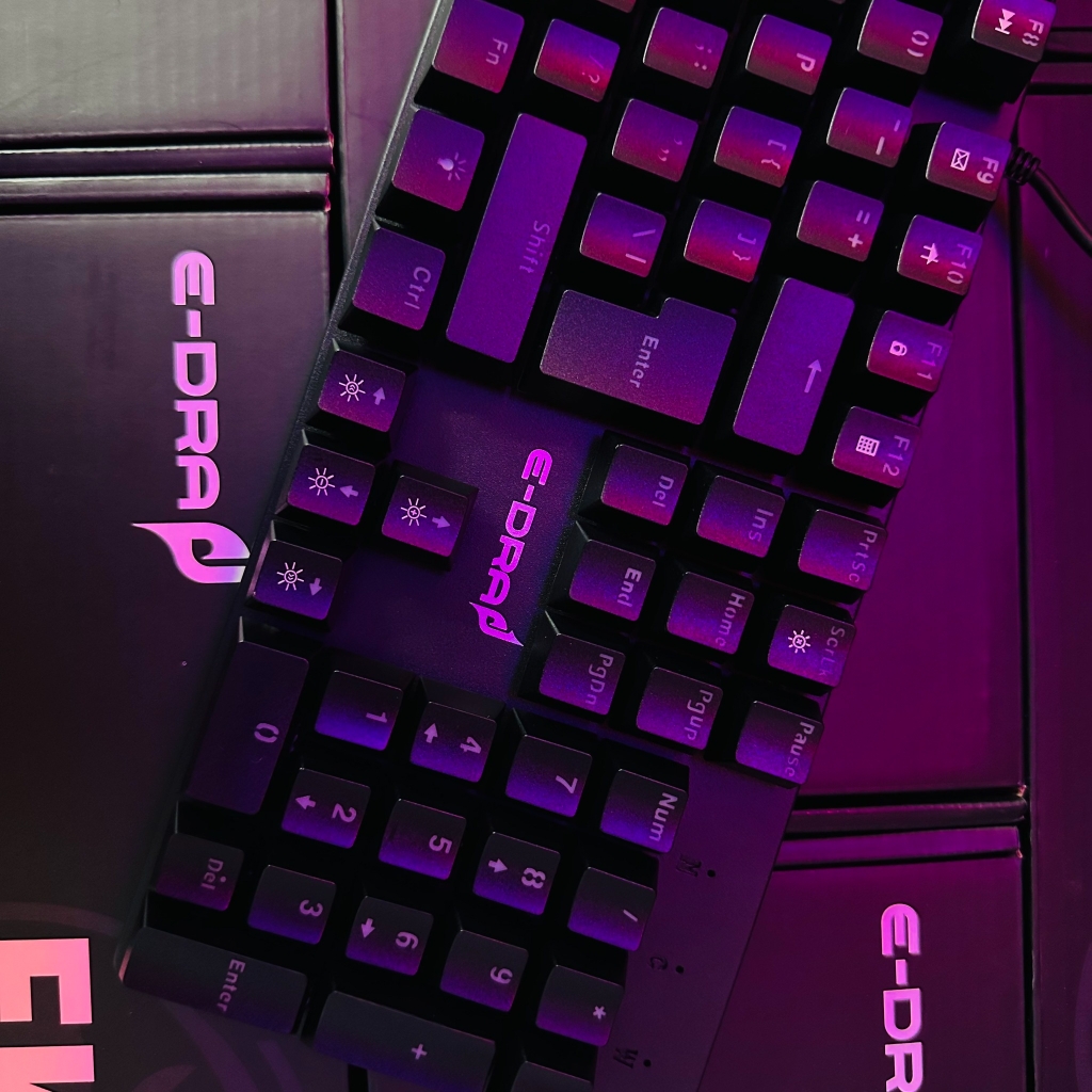 Bàn Phím Cơ E-Dra EK313 Led Rainbow, Blue Switch