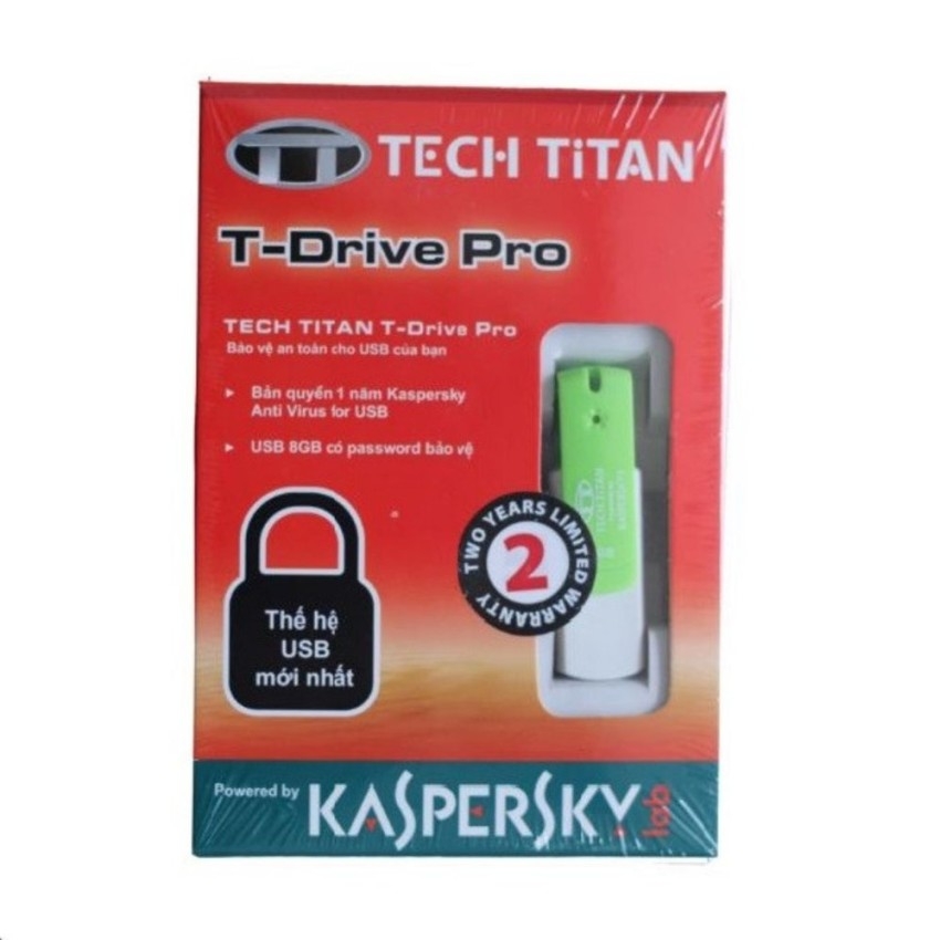 USB 8G Tech.Titan T- Drive Pro Tích hợp Kaspersky và có password bảo vệ