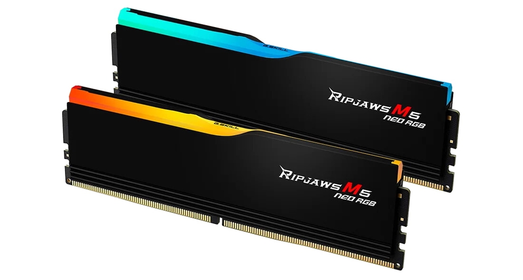 RAM PC G.SKILL Ripjaws M5 Neo RGB F5-6000J3636F16GX2-RM5NRK (32GB DDR5, 6000MT/s, CL36, Intel XMP 3.0/AMD EXPO, đen)