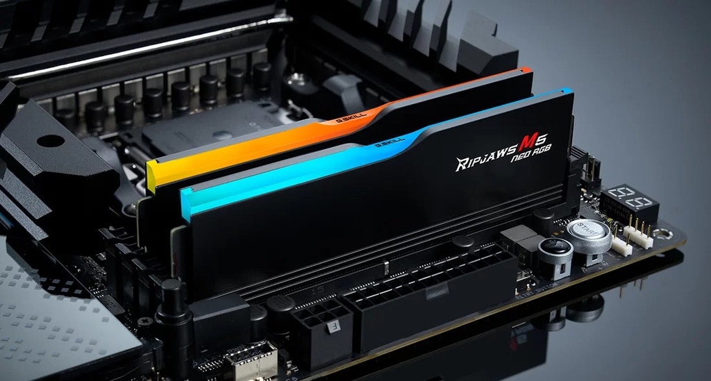 RAM PC G.SKILL Ripjaws M5 Neo RGB F5-6000J3648D16GX2-RM5NRK (32GB DDR5, 6000MT/s, CL36, Intel XMP 3.0/AMD EXPO, đen)